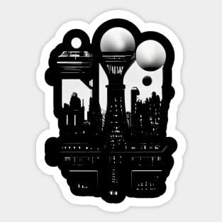 Victorian Steampunk City Sticker